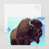 Carte Postale Bison Pop Art (Devant / Derrière)