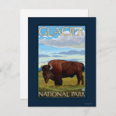 Carte Postale Bison Scene - Parc national des Glaciers, MT (Devant / Derrière)