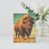 Carte Postale Bison Vintage (Debout devant)