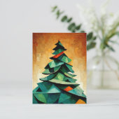 Carte Postale Bisous, sapin de Noël. Peint. (Debout devant)