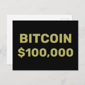 Carte Postale Bitcoin 100000 Célébration (Devant / Derrière)
