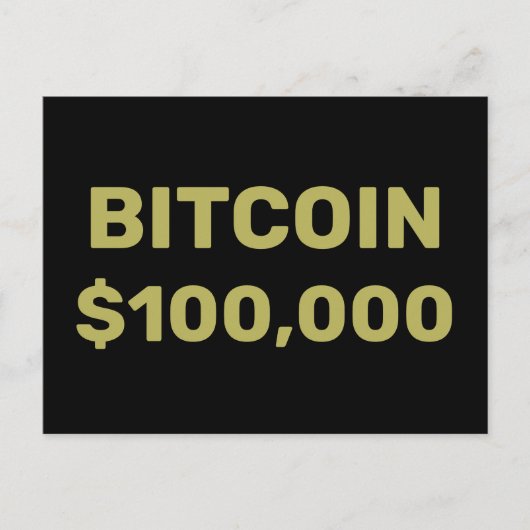 Carte Postale Bitcoin 100000 Célébration (Devant)