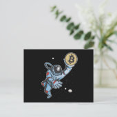 Carte Postale Bitcoin à l'astronaute de lune (Debout devant)