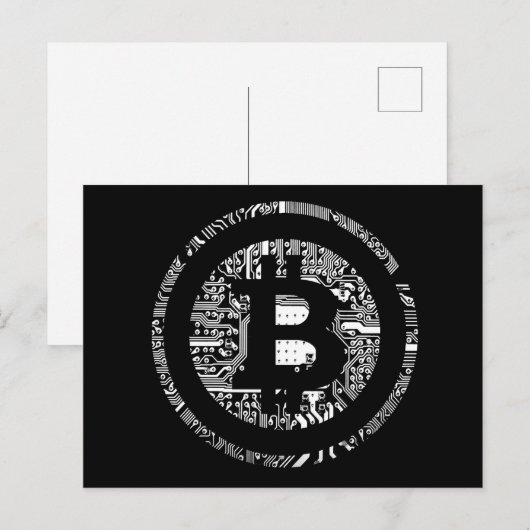 Carte Postale Bitcoin Black Edition (Devant / Derrière)