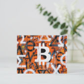 Carte Postale "Bitcoin Graffiti" (Style #2) Art de rue (Debout devant)