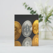 Carte Postale bitcoins  (Debout devant)
