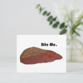 Carte Postale Bite Me Funny Steak Beef Pun Joke (Debout devant)