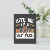 Carte Postale Bite Me Je suis Vet Tech Funny Vétérinaire Technic (Debout devant)