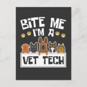 Carte Postale Bite Me Je suis Vet Tech Funny Vétérinaire Technic (Devant)