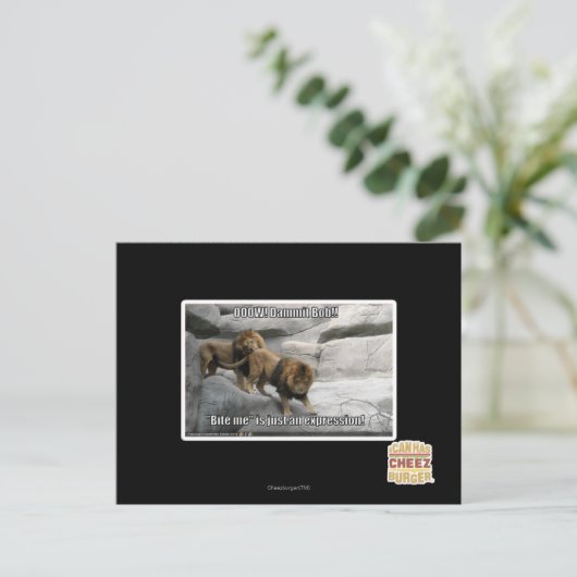 Carte Postale Bite me n'est qu'une expression ! (Debout devant)
