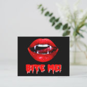 Carte Postale Bite Me Vampire Halloween (Debout devant)