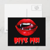 Carte Postale Bite Me Vampire Halloween (Devant / Derrière)
