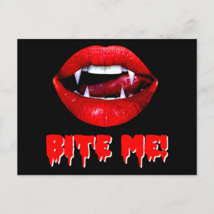 Carte Postale Bite Me Vampire Halloween