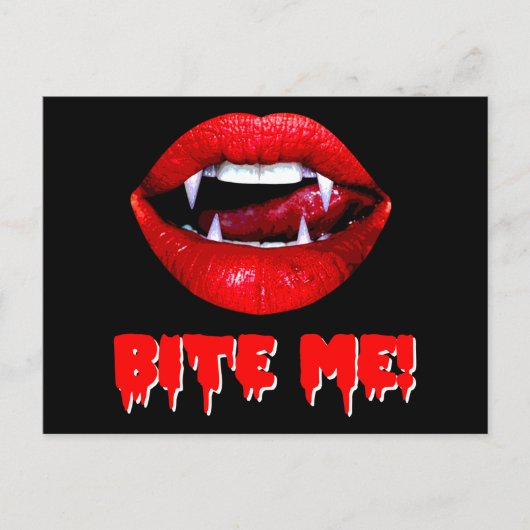 Carte Postale Bite Me Vampire Halloween (Devant)