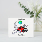 Carte Postale Bitten Par Le Bug De Voyage - Ladybug Avion (Debout devant)