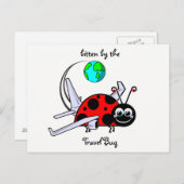Carte Postale Bitten Par Le Bug De Voyage - Ladybug Avion (Devant / Derrière)
