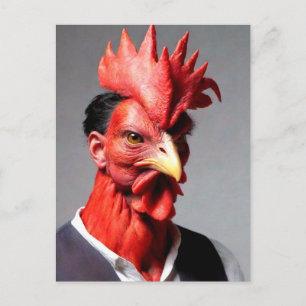 Carte Postale Bizarre coq Dude