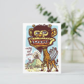 Carte Postale Bizarre Giraffe en Egypte (Debout devant)