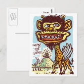 Carte Postale Bizarre Giraffe en Egypte (Devant / Derrière)