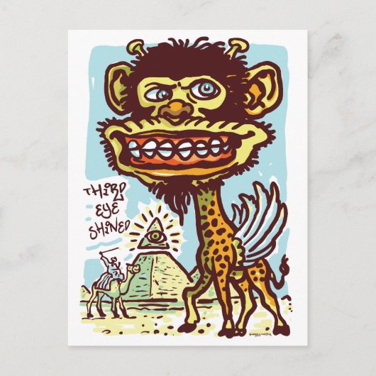 Carte Postale Bizarre Giraffe en Egypte (Devant)