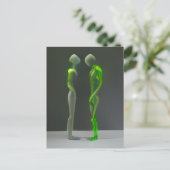 Carte Postale Bizarre Mystérieux Gens Verts (Debout devant)