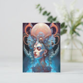 Carte Postale Bizarre surréaliste Alien Art femme (Debout devant)