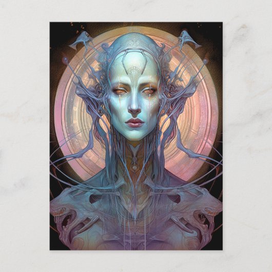 Carte Postale Bizarre surréaliste Alien Art femme (Devant)