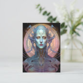 Carte Postale Bizarre surréaliste Alien Art femme (Debout devant)