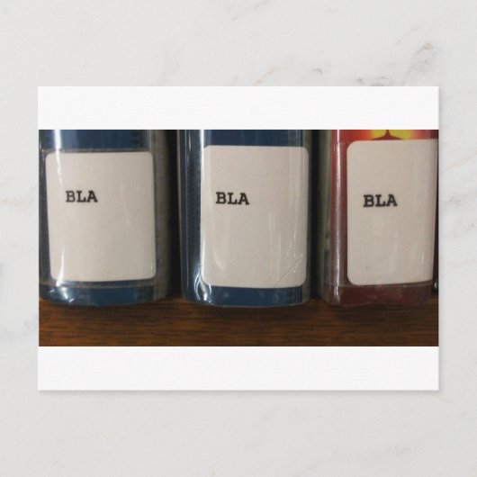 Carte Postale "Bla, Bla, Bla" - Numéro d'appel de la bibliothèqu (Devant)