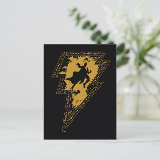 Carte Postale Black Adam Distressed Lightning Bolt Graphic (Debout devant)