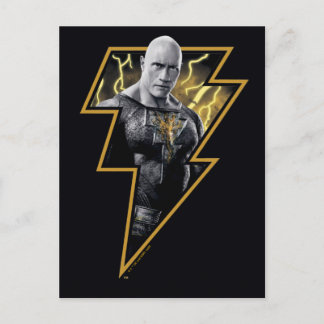 Carte Postale Black Adam Gray and Gold Lightning Graphic