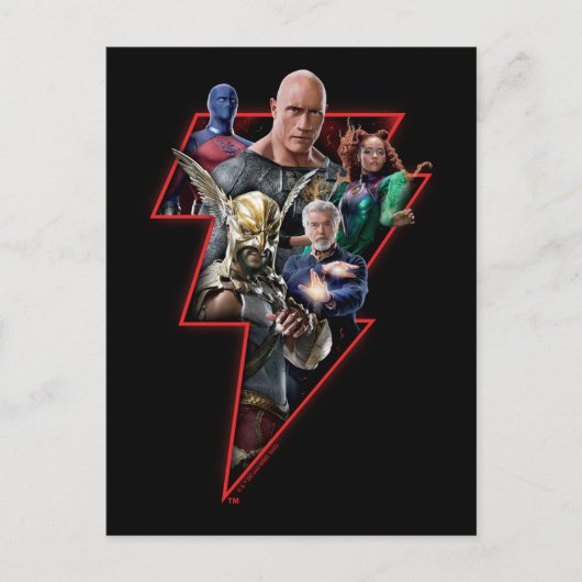 Carte Postale Black Adam Group Lightning Graphic (Devant)