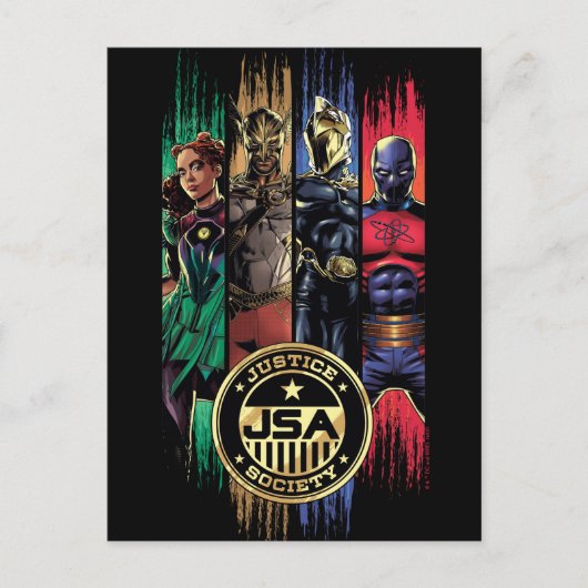 Carte Postale Black Adam Justice Society Héros en bandes (Devant)