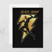 Carte Postale Black Adam Lightning Bolt Illustration du caractèr (Devant / Derrière)