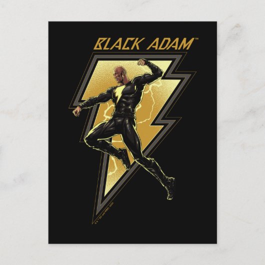 Carte Postale Black Adam Lightning Bolt Illustration du caractèr (Devant)