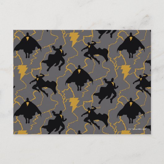 Carte Postale Black Adam Lightning Silhouette Pattern (Devant)