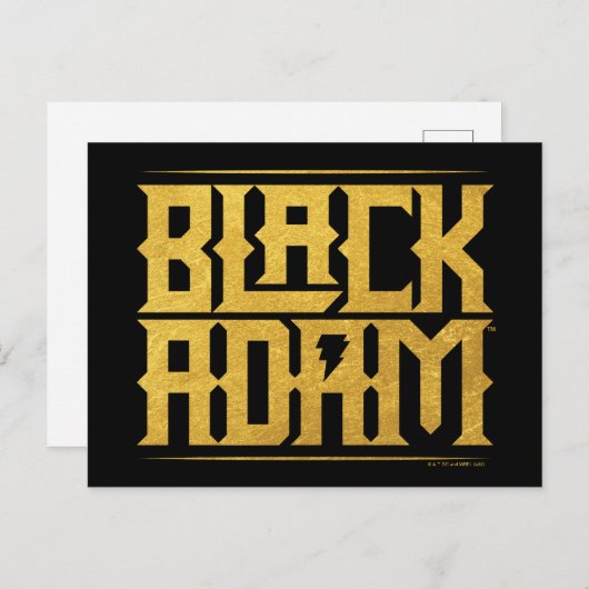 Carte Postale Black Adam Stacked Name Graphic (Devant / Derrière)