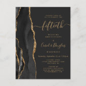 Carte Postale Black Agate Gold 50th Anniversary Party (Devant)