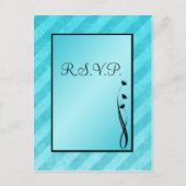 Carte postale Black and Aqua Stripe R.S.V.P (Devant)
