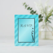Carte postale Black and Aqua Stripe R.S.V.P (Debout devant)