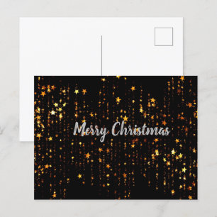 Carte Postale Black and Gold Stars Joyeux Noël
