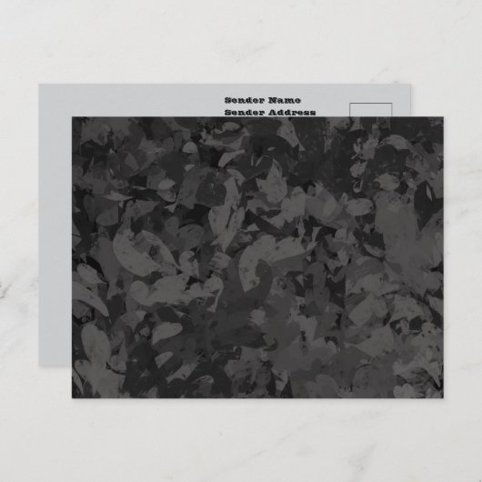 Carte Postale Black And Gray Abstract Graphic Art Design (Devant / Derrière)