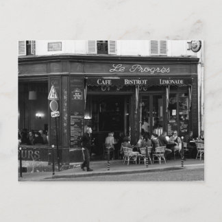 Carte Postale Black and White Cafe à Montmartre, Paris