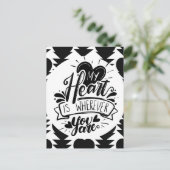 Carte Postale Black and White Hearts Quote Valentines Day    (Debout devant)