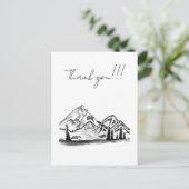 Carte Postale black and white sketch of Mountains (Debout devant)