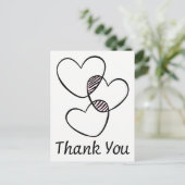 Carte Postale Black and White Thank You Heart Wedding Party (Debout devant)