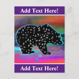 Carte Postale Black Bear Spirit Northern Lights