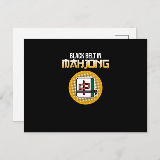 Carte Postale Black Belt In Mahjong Game Mahjong Player Games (Devant / Derrière)
