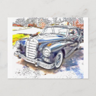 Carte Postale Black Benz
