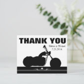 Carte Postale Black Blanc Motorcycle Biker Silhouette Merci (Debout devant)
